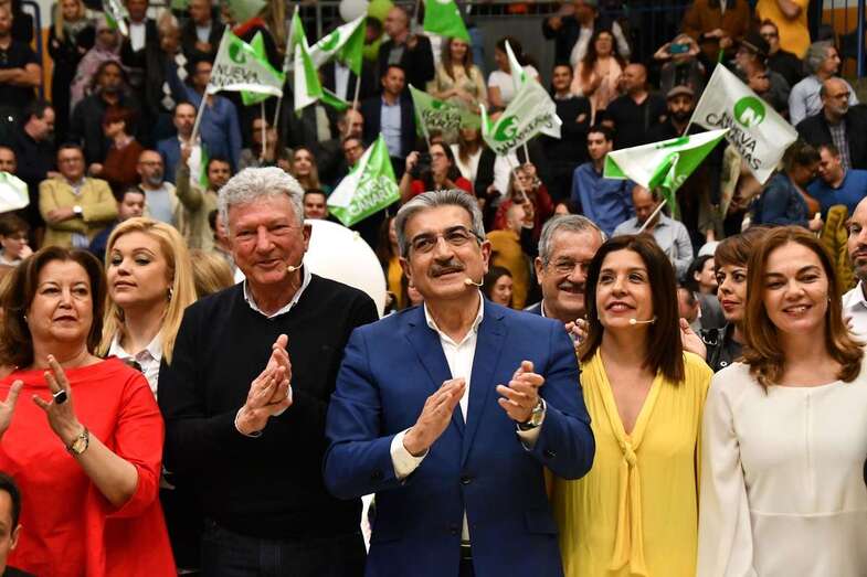La alcaldesa de Telde, Carmen Hernández, este sábado en el acto de NC en la capital grancanaria (Foto TA)